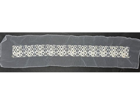 Aplikacja CHOKER WSTAWKA DEKOLT BIAŁA gipiurowa z koralami szklanymi cena za 1szt Outlet Koniec Kolekcji ostatnie sztuki