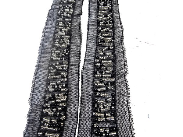 Aplikacja WSTAWKA CZARNA z koralami 85cm cena za 1szt Outlet Koniec Kolekcji ostatnie sztuki