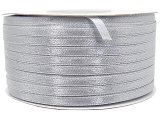 3mm wstążka atłasowa 137m dwustronna 102 SZARA 100% nylon z dużym połyskiem gęsto tkana importer Goldpol