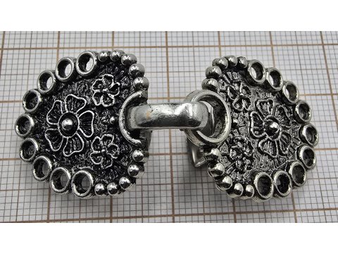 Zapięcie metalowe 60-20mm srebrne haftki ozdobne cena 1 para zapięcia ozdobne typu haftka żabką