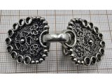 Zapięcie metalowe 60-20mm srebrne haftki ozdobne cena 1 para zapięcia ozdobne typu haftka żabką