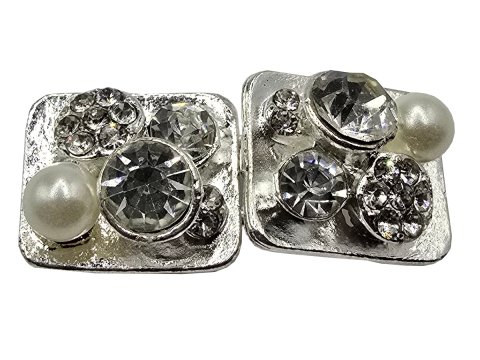 Zapięcie metalowe 35-15mm haftka ozdobna srebrne z cyrkoniami i perłami cena 1 sztukę zapięcia ozdobne typu haftka