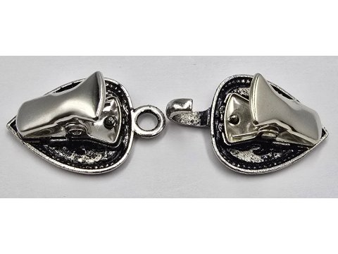 Zapięcie metalowe 60-20mm srebrne haftki ozdobne cena 1 para zapięcia ozdobne typu haftka żabką