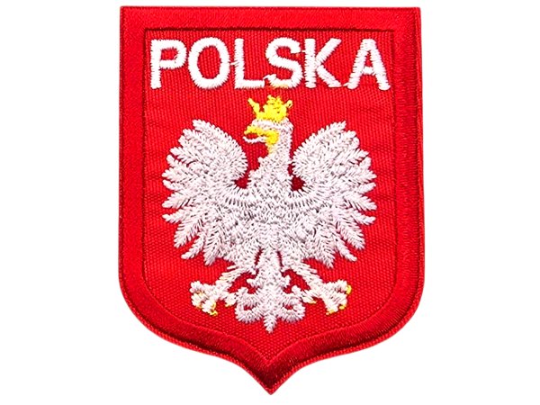 Aplikacja GODŁO POLSKI 50mm x 65mm TERMO cena za 1szt naszywka patche na żelazko