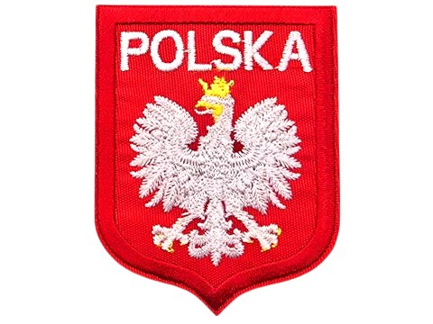 Aplikacja GODŁO POLSKI 50mm x 65mm TERMO cena za 1szt naszywka patche na żelazko