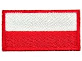 Aplikacja FLAGA POLSKI 80mm x 40mm CZERWONA RAMKA TERMO cena za 1szt naszywka patche na żelazko