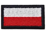 Aplikacja FLAGA POLSKI 44mm x 24mm CZARNA RAMKA TERMO cena za 1szt naszywka patche na żelazko
