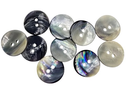 20mm Guziki AKOYA 100szt z masy perłowej ECRU BEŻ CZARNE SZARE k403 guzik akoja ozdobny dwudziurkowy każdy jest inny