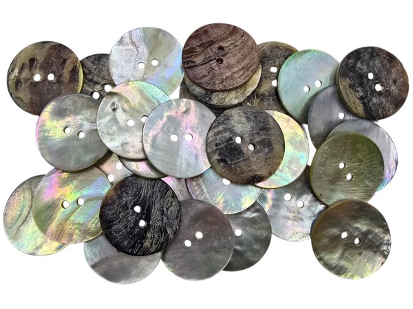 25mm Guziki AKOYA 50szt z masy perłowej ZIELONA BEŻ SZARY -711-guzik akoja ozdobny dwudziurkowy każdy jest inny