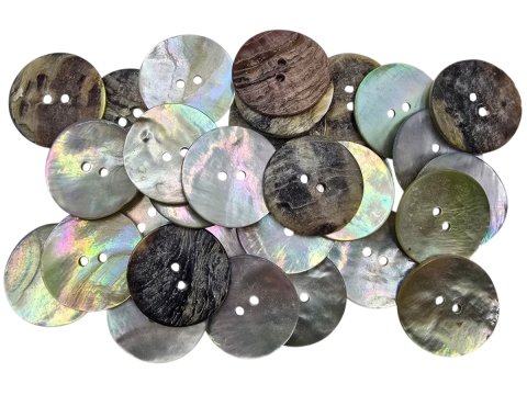 25mm Guziki AKOYA 1szt z masy perłowej ZIELONA BEŻ SZARY -711-guzik akoja ozdobny dwudziurkowy każdy jest inny