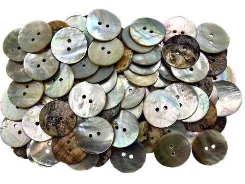 20mm Guziki AKOYA 10szt z masy perłowej ZIELONA BEŻ SZARY -121-guzik akoja ozdobny dwudziurkowy każdy jest inny