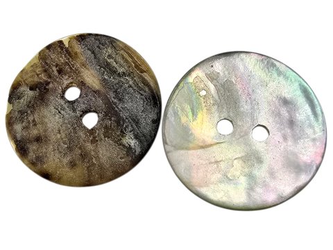 20mm Guziki AKOYA 1szt z masy perłowej ZIELONA BEŻ SZARY -121-guzik akoja ozdobny dwudziurkowy każdy jest inny