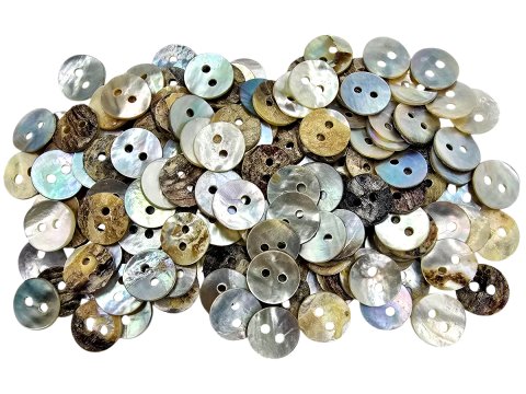 10mm Guziki AKOYA 00szt z masy perłowej ZIELONA BEŻ SZARY -278-guzik akoja ozdobny dwudziurkowy każdy jest inny