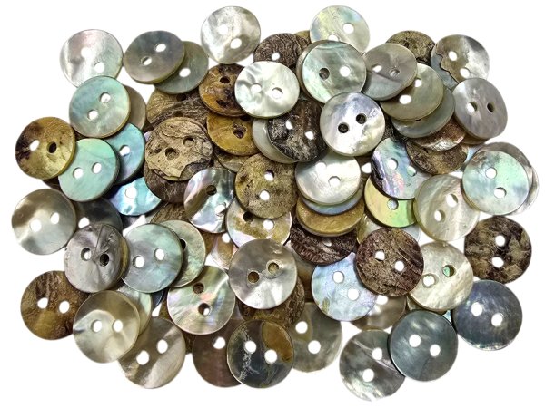 11mm Guziki AKOYA 100szt z masy perłowej ZIELONA BEŻ SZARY -519-guzik akoja ozdobny dwudziurkowy każdy jest inny