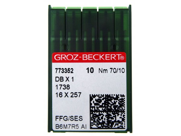Igły przemysłowe cienka kolba DO DZIANIN 70/10 Groz Beckert DBx1 1738 16x257 FFG/SES