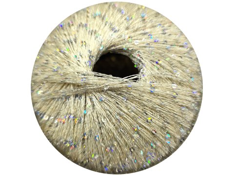 GALASSIA 24 ECRU 25g 112m kordonek z cekinami 2mm co 1cm