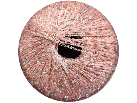 GALASSIA 29 PEACH BRZOSKWINIA 25g 112m kordonek z cekinami 2mm co 1cm