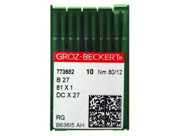 Igły przemysłowe OVERLOK 80/12 Groz Beckert B27 81x1 DCx27 RG