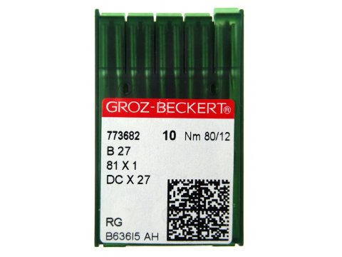 Igły przemysłowe OVERLOK 80/12 Groz Beckert B27 81x1 DCx27 RG
