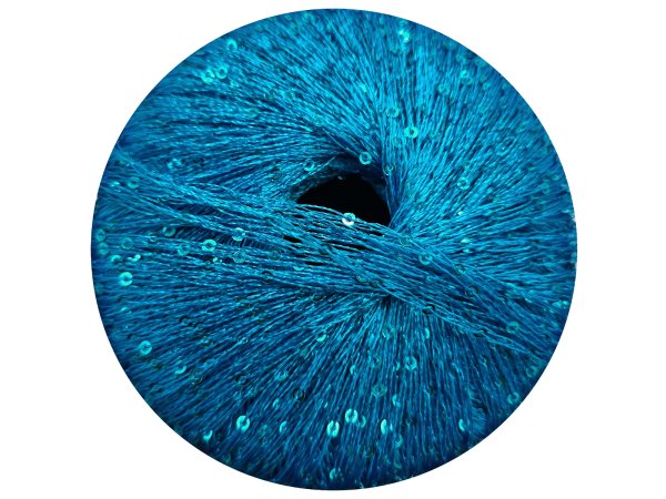 GALASSIA 13 TURKUS MOCNY 25g 112m kordonek z cekinami 2mm co 1cm