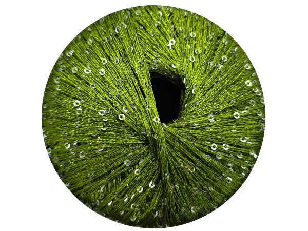 GALASSIA 16 ZIELONA OLIWKA 25g 112m kordonek z cekinami 2mm co 1cm