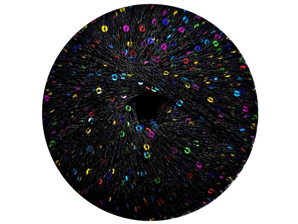GALASSIA 06 CZARNA 25g 112m kordonek z cekinami 2mm co 1cm