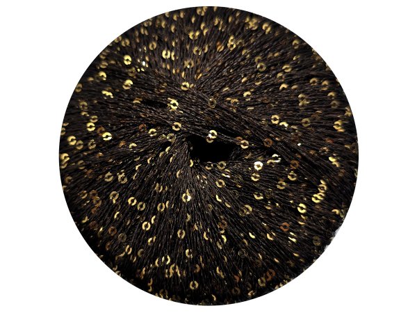 GALASSIA 19 BRĄZ GORZKA CZEKOLADA 25g 112m kordonek z cekinami 2mm co 1cm