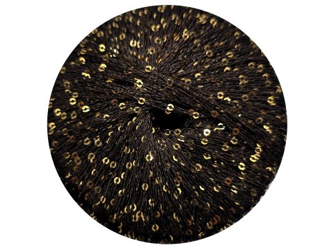 GALASSIA 19 BRĄZ GORZKA CZEKOLADA 25g 112m kordonek z cekinami 2mm co 1cm