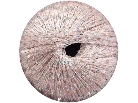 GALASSIA 04 RÓŻ PASTEL 25g 112m kordonek z cekinami 2mm co 1cm