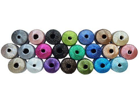 GALASSIA 02 RÓŻ FUKSJA 25g 112m kordonek z cekinami 2mm co 1cm