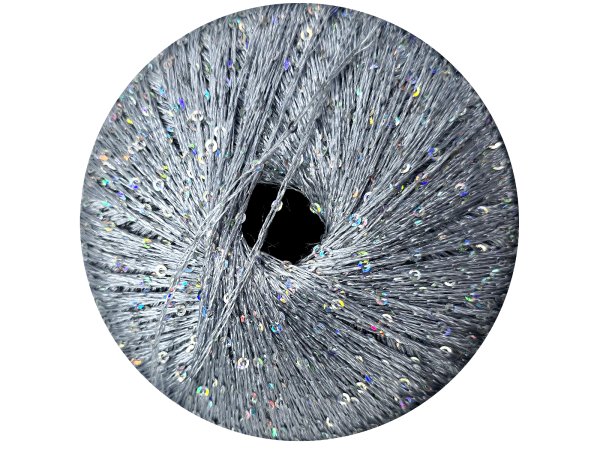 GALASSIA 08 SZARY SREBRNY25g 112m kordonek z cekinami 2mm co 1cm