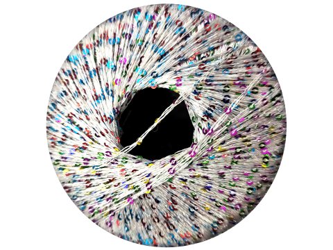 GALASSIA 25 BIAŁY MULTI KOLOR 25g 112m kordonek z cekinami 2mm co 1cm