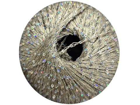 GALASSIA 27 BEŻ 25g 112m kordonek z cekinami 2mm co 1cm