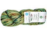 VINTAGE ORGANIC HAND PAINT 707 mix KOLORÓW TŁO CIEMNE ECRU WPADA W ZIELONY 100g 123m Etrofil wełna owcza Outlet Koniec Kolekcji
