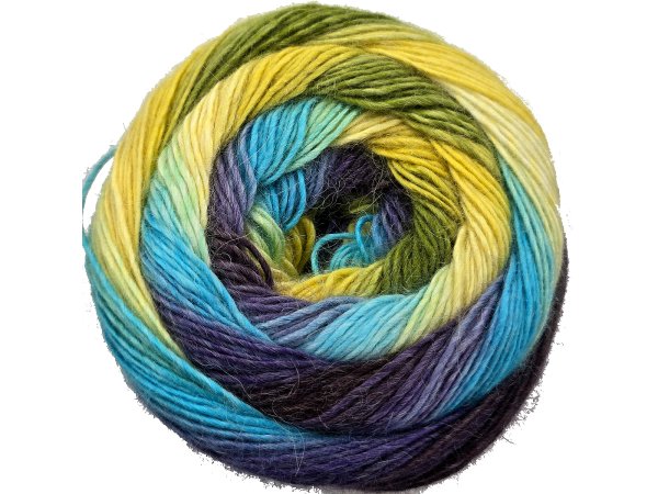 STYLISH ALPACA 14 FIOLET/AQUA/ZIELONY/ŻÓŁTY YarnArt 150g 525m lekka wełna na chusty entrelac