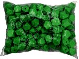 Korale drewniane 18mmx19mmx20mm BARDZO CIEMNO ZIELONE 500g koraliki lakierowane z dużą dziurką kuboktaedr 14-ścienny