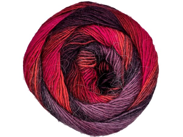 STYLISH ALPACA 13 FUKSJA BORDO FIOLET BAKŁAŻAN PIĘKNY ZESTAW YarnArt 150g 525m lekka wełna na chusty entrelac