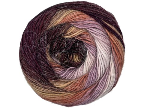 STYLISH ALPACA 15 WRZOSY BEŻE BAKŁAŻAN YarnArt 150g 525m lekka wełna na chusty entrelac