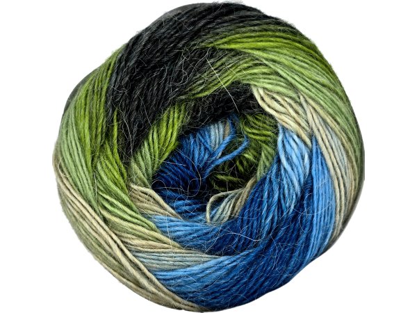 STYLISH ALPACA 12 GRAFIT ZIELONY TURKUSY YarnArt 150g 525m lekka wełna na chusty entrelac