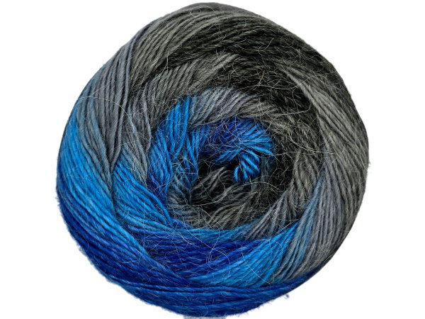 STYLISH ALPACA 09 GRAFIT SZARY TURKUSY YarnArt 150g 525m lekka wełna na chusty entrelac