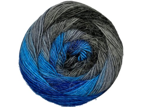 STYLISH ALPACA 09 GRAFIT SZARY TURKUSY YarnArt 150g 525m lekka wełna na chusty entrelac