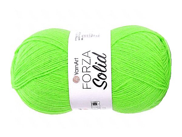 FORZA SOLID 29 Zielona Neon włóczka YarnArt 100g 420m włóczki wełniane na swetry i skarpetki lub drgą nitkę