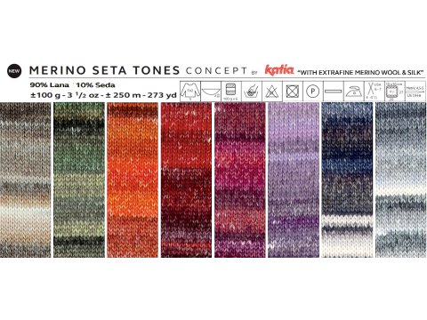 Merino Seta Tones 100 MIX BEŻE BRĄZY ECRU Concept by Katia 100g 250m wełna z jedwabiem LIMITED EDITION