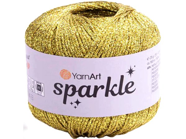 SPARKLE 1306 ZŁOTY 25g 160m YARNART sznurek brokatowy 2mm