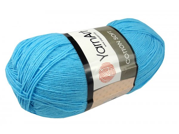 COTTON SOFT 33 TURKUS jak prawdziwy :) 100g 600m YarnArt cieńka bawełna