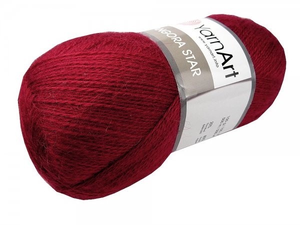 ANGORA STAR 3024 BORDOWY włóczka YarnArt 100g 500m cieniutka na szale