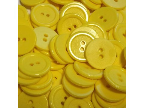 20mm guziki 1043 ŻÓŁTE 250 sztuk w opk. z dwoma dziurkami