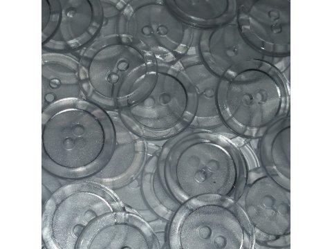 20mm guziki PRZEZROCZYSTE 250 sztuk w opk. z dwoma dziurkami