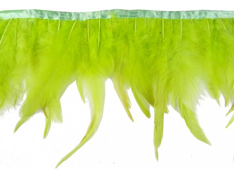 Taśma z piór koguta  cena za 1m CITRUS ZIELONY drobne piórka sklep hurtownia