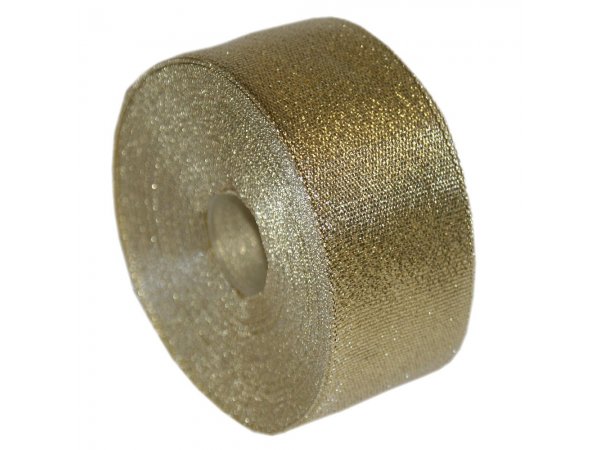 38mm wstążka ZŁOTA brokatowa cena za 27,4m tasiemka z pięknym metalicznym połyskiem polskiego złota hurtownia wstążek